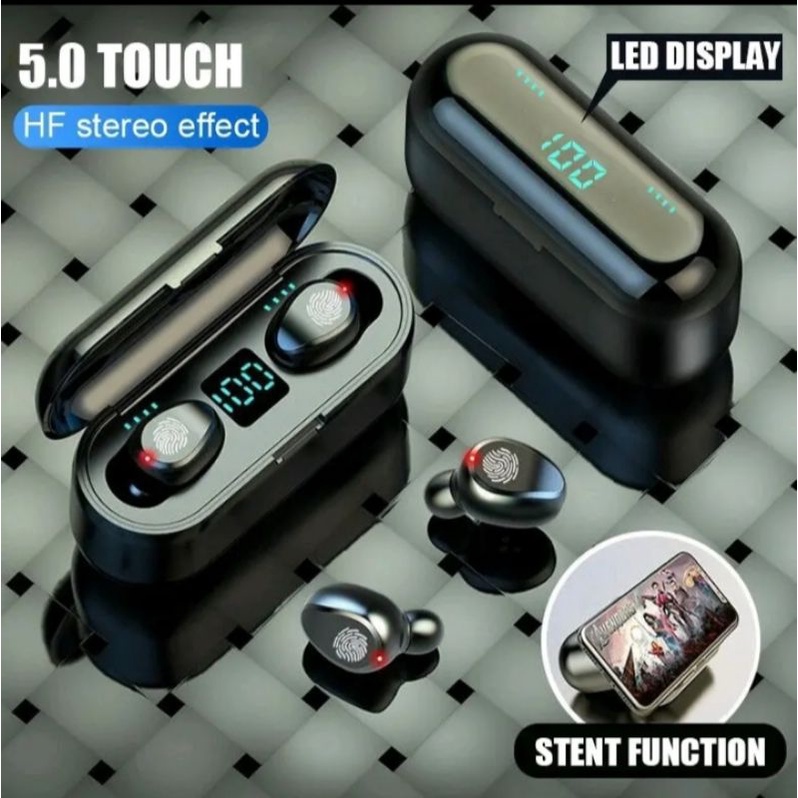 F9 HEADSET BLUETOOTH WIRELESS TWS + POWER BANK 2200 MAH