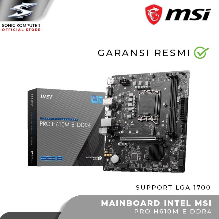 MSI H610M-E PRO Intel LGA1700 H610 DDR4 Motherboard