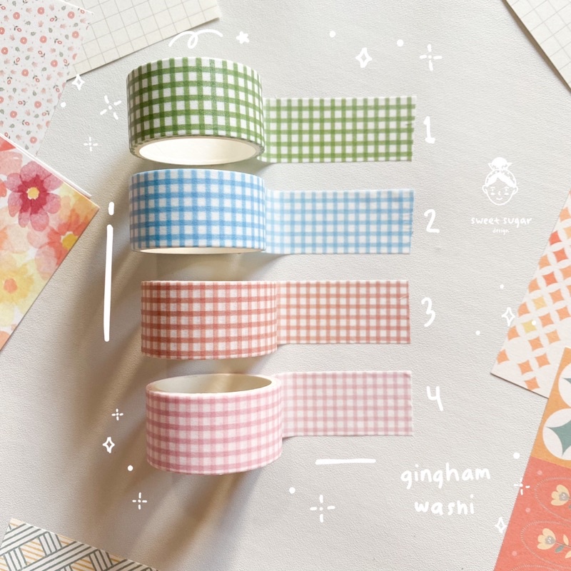 

Gingham Washi Tape Deco Masking Tape DIY Jurnal DIY Scrapbook