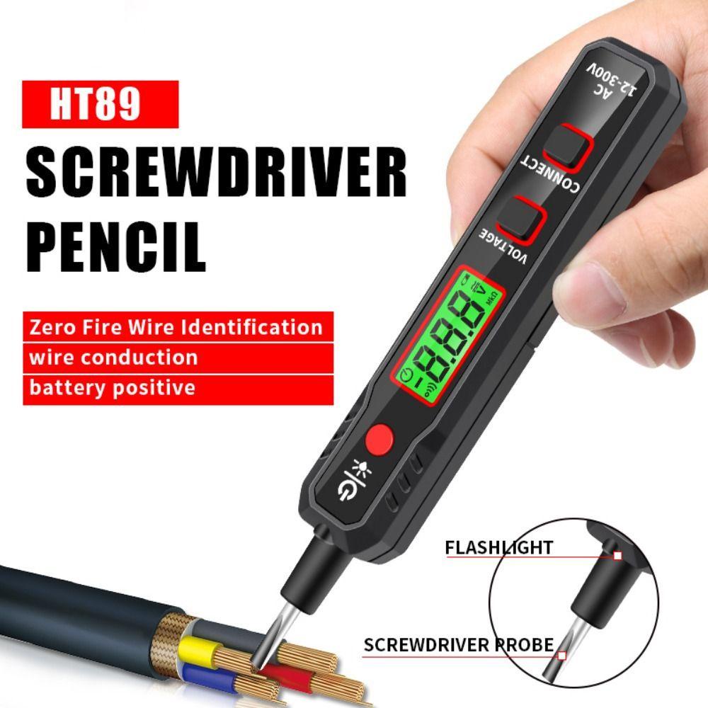 Lanfy Pen Type Voltage Detector 300V HT89 Alat Ukur Tegangan Kontak Indikator Tegangan Indikator Elektrik Induktif Cerdas Tester Tegangan AC