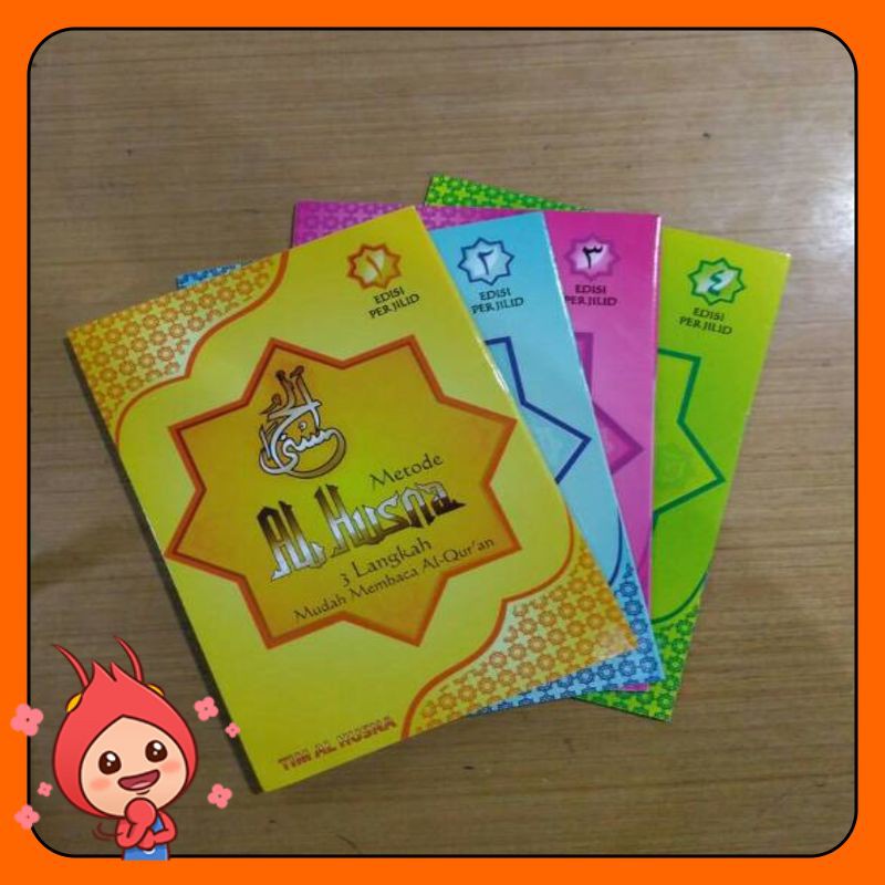 Buku metode al husna 3 langkah mudah membaca alquran 1 set 4 jilid