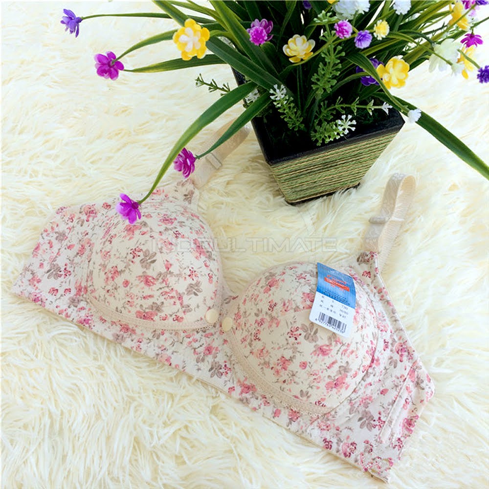 BIM-11 Bra Menyusui Tanpa Kawat Bra Menyusui Kancing Depan BH Menyusui Bayi Pakaian Dalam Wanita Cewek Bra Motif Motif Perempuan Nursing Bra Maternity Bra Ibu Menyusui