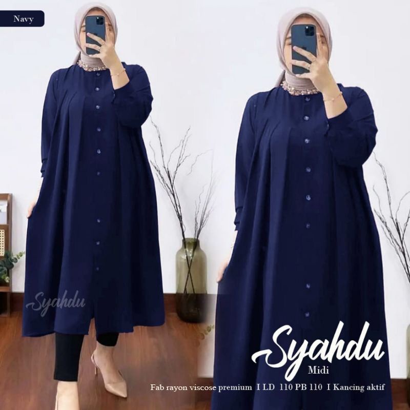 ATASAN, TUNIK, atasan wanita, fashion muslim, baju wanita, fashion wanita, Syahdu Midi Dress