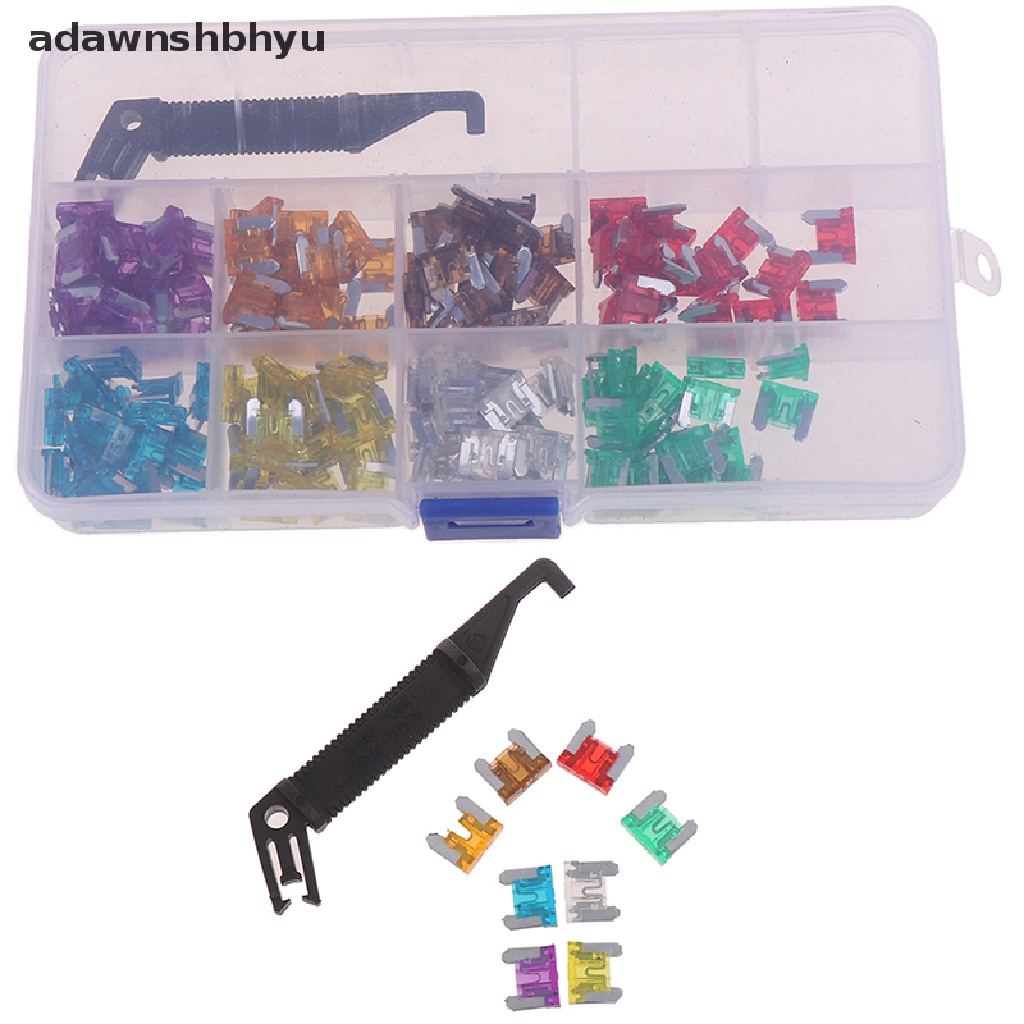 Adawnshbhyu 100x micro auto Mobil low profile mini blade fuse kit 3A5A7.5A10A15A 20A25A30A ID