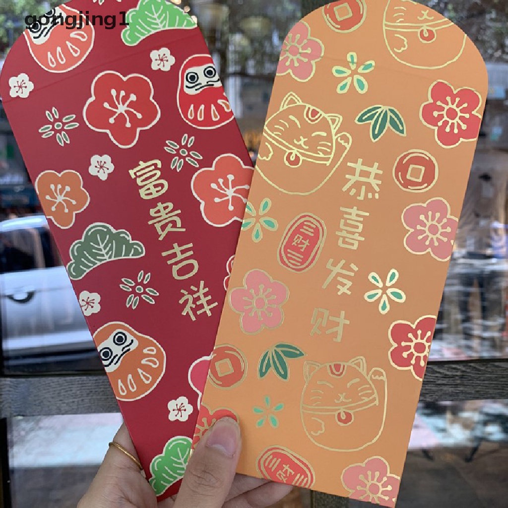 Ggg 1/10Pcs 2023festival Tahun Kelinci Imlek Hongbao Kartun Amplop Merah ID
