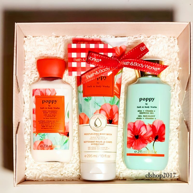 BBW POPPY GIFT SET PAKET BATH &amp; BODY WORKS