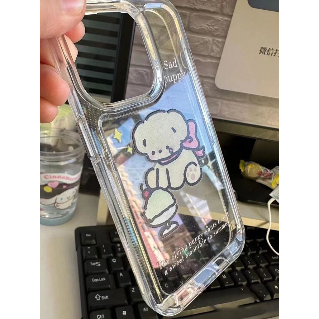 IPHONE Casingcover TPU Transparan Lembut Anjing Lucu Kompatibel Untuk Iphone14 13 12 11 Pro XS Max X XR 78 6 6S Plus Shockproof CasingCover