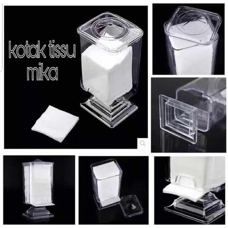 KOTAK KAPAS TISU TISSUE MIKA / kotak tisue bahan mika cosmetic cotton box storage