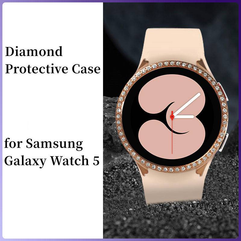 Diamond Casing PC Untuk Samsung Galaxy Watch5 40mm 44mm Pelindung Bumper Untuk Samsung Galaxy Watch5 Cover