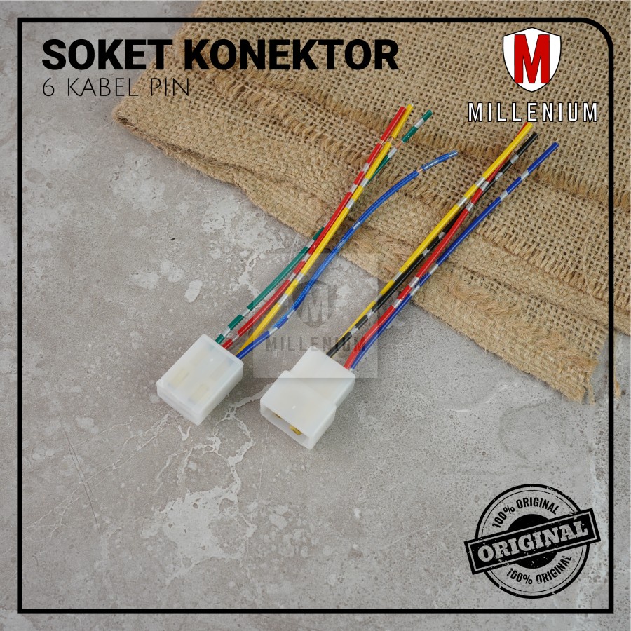 SOKET KONEKTOR KABEL 6 PIN / SOCKET SAMBUNG MOBIL MOTOR KABEL BINTIK