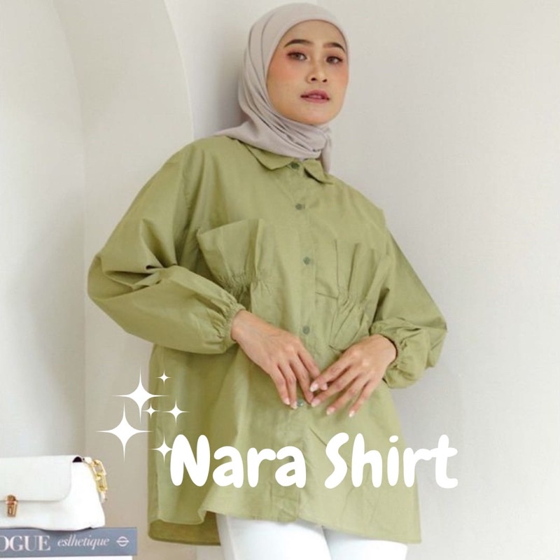 Cantika Top - Kemeja Katun Kantong Serut - Nara Shirt Katun