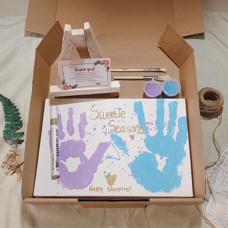 

BISA COD [TERMASUK EASEL] DIY Handprint Painting Kit by Sweetie Seasons | Canvas Lukis Set | Easel Lukisan