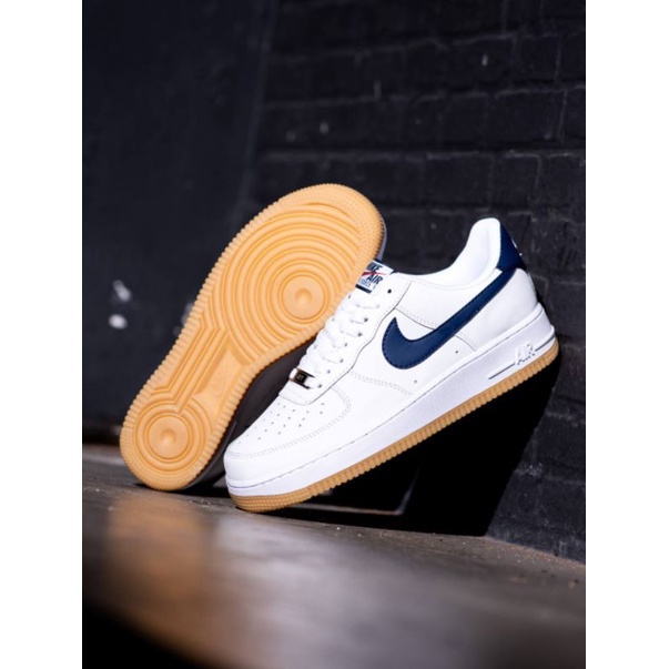 Sepatu Nk Air Force 1 Low White Navy Sol Gum Original