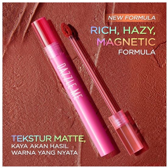 DAZZLE ME Misty Matte Lip Cream | Silky Kiss Lip Matte Non Sticky 12 Jam Tanhan Air ala kore