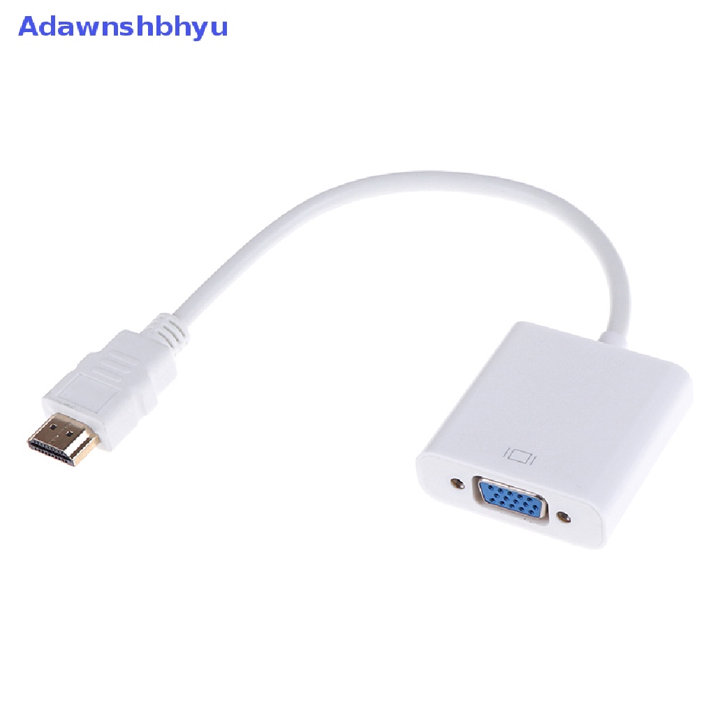 Adhyu 1Pcs Adaptor converter HDMI to VGA HD 1080P Putih ID