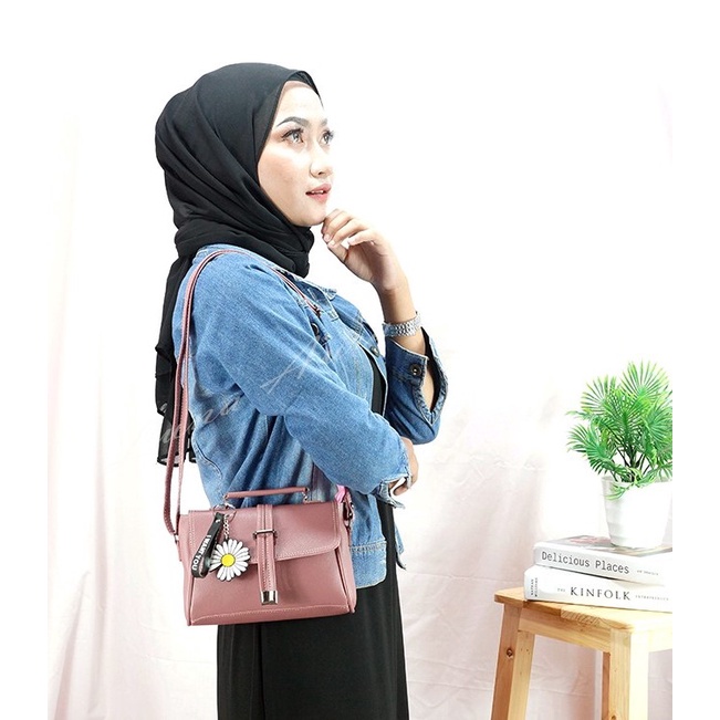 Tas Selempang Wanita Sr287  Sling Bag Hias Serut