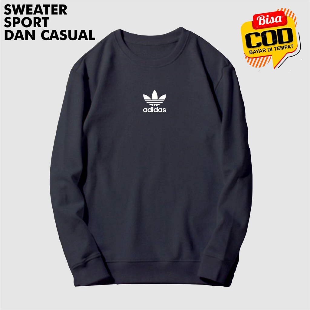 SWEATER PRIA WANITA CREWNECK olahraga casual sport bahan plece tebal JRDN