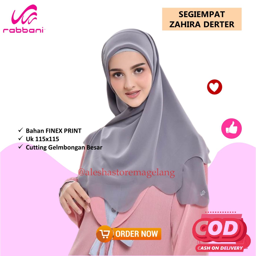Zahira Derter - Kerudung Segiempat Derter Zahira Scarf Rabbani original Hijab Segiempat Khimar Jilba