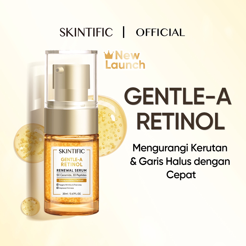 [Brand Member Only] SKINTIFIC Retinol Serum Anti Aging 5X Ceramide Gentle A Renewal Essence 20ml Encapsulated Retinol Serum Vitamin A kulit Mencegah Penuaan Retinoid Pemutih Melasma Acne Flek Wrinkle Treatment Scintific [BPOM]