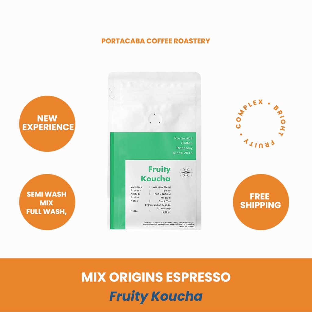 

Kopi Pangalengan Mix Arabika Portacaba Espresso Fruity Koucha 200gr
