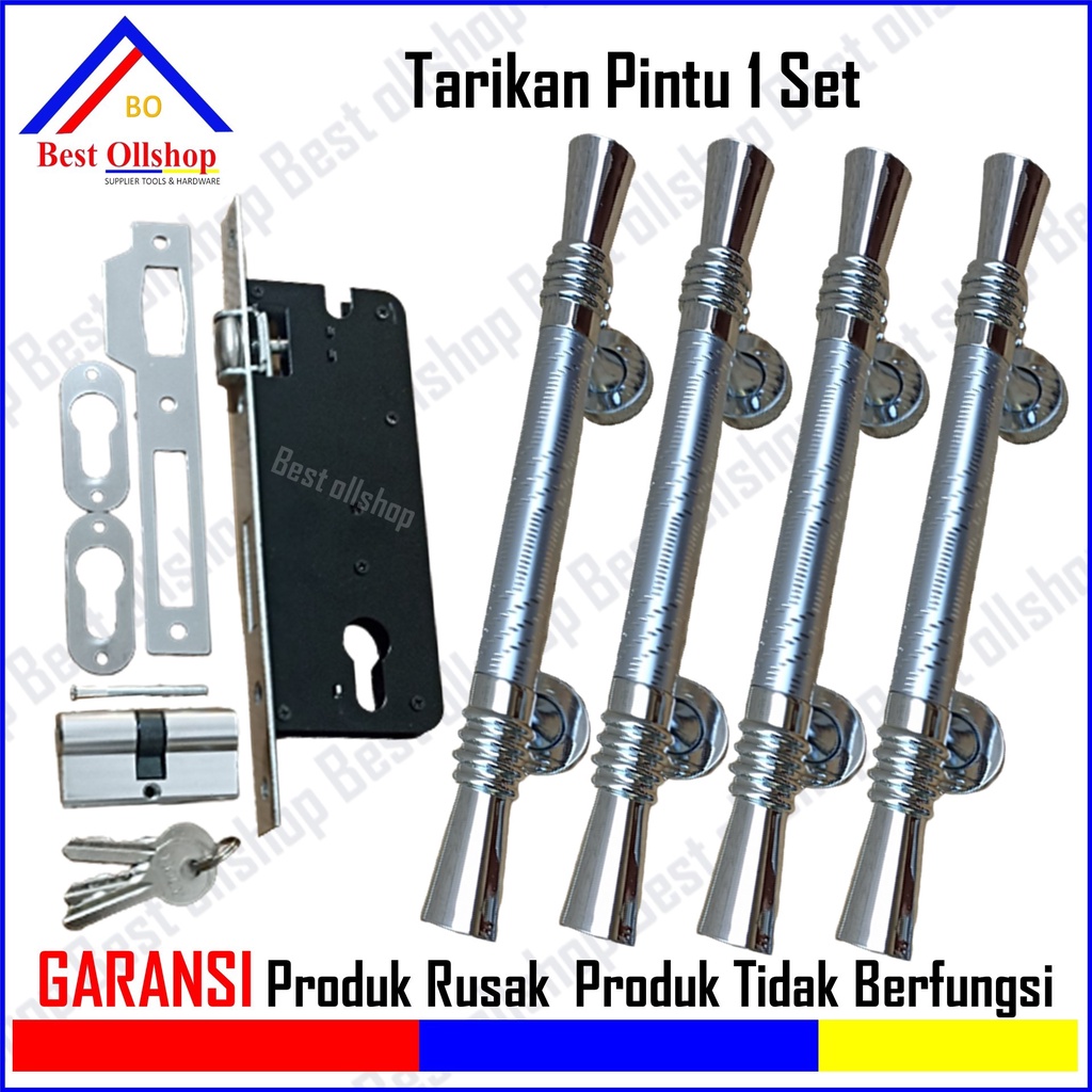 Handle Pintu Rumah 35 Cm Murah Minimalis Tarikan Pintu Pull Gagang Pintu Awet / Tarikan Pegangan Gagang Pintu Rumah Sisik Putih 1 Set Body Pelor