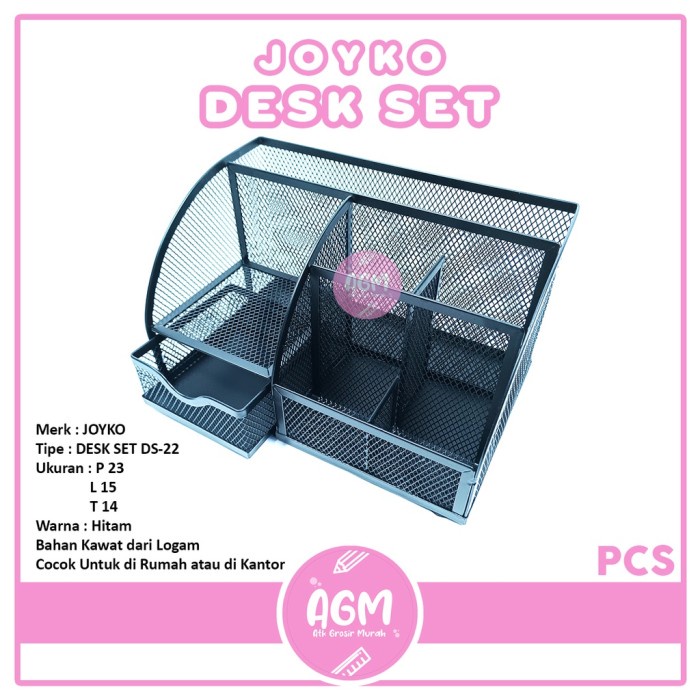 

TEMPAT ALAT TULIS MERK JOYKO DESK SET TIPE DS-22 HITAM [ PER PCS ]
