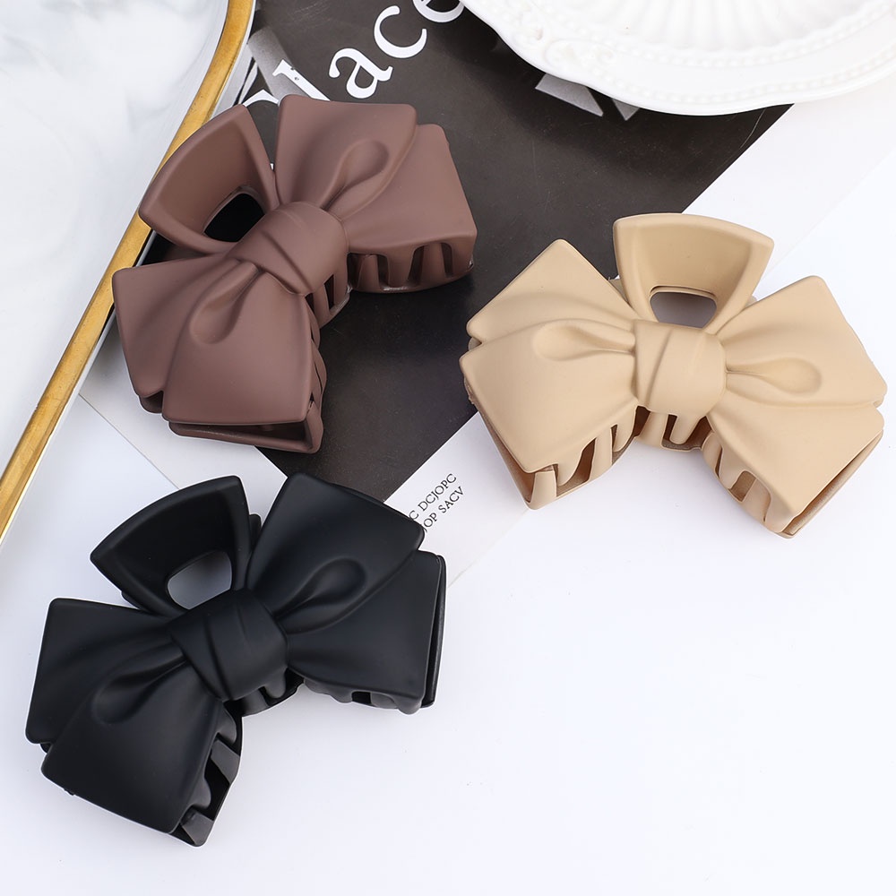 Barrette Headwear Gadis Aksesoris Rambut Warna Soild Crab Barrettes Korea Hiu Jepit Rambut Akrilik Wanita Solid Hair Claw Elegan Crab Hairpin