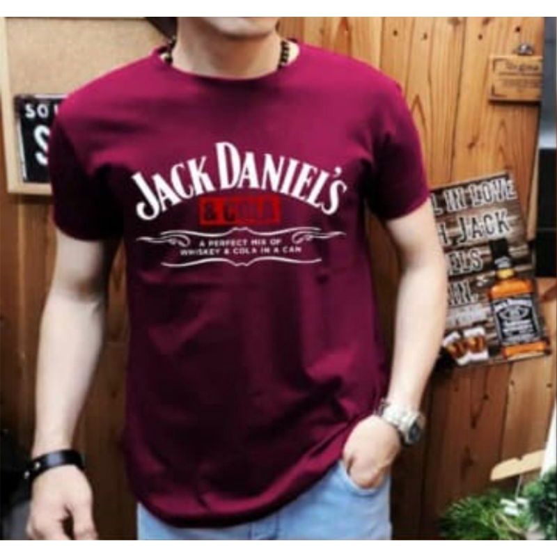 Kaos Distro Pria Jack and cola T shirt Cowok Kaos Oblong Baju Pria Dewasa Lengan Pendek