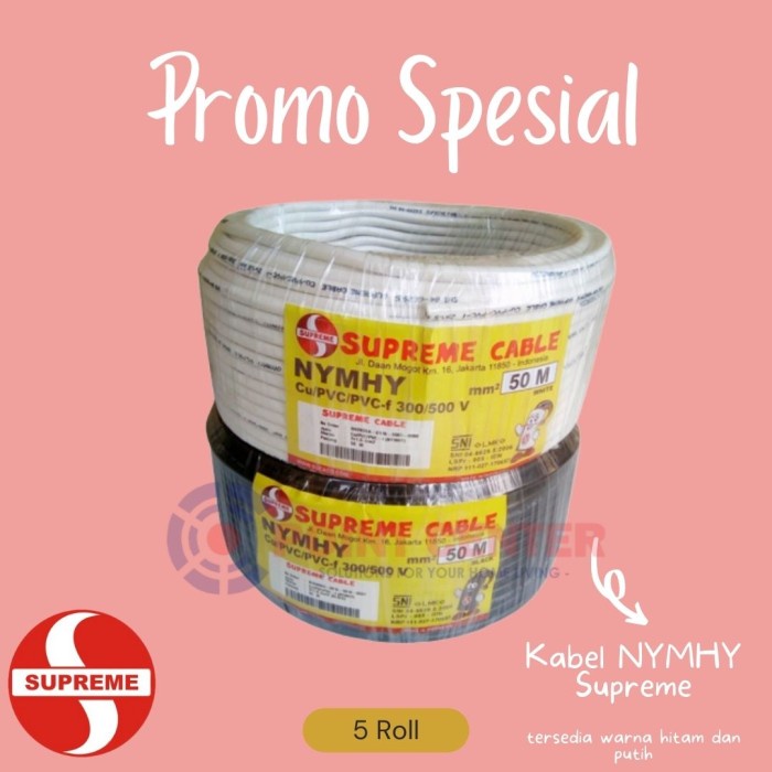 TERBAIK PROMO KABEL SUPREME NYMHY 2 X 1,5 2 X 1.5 PER ROLL 100M