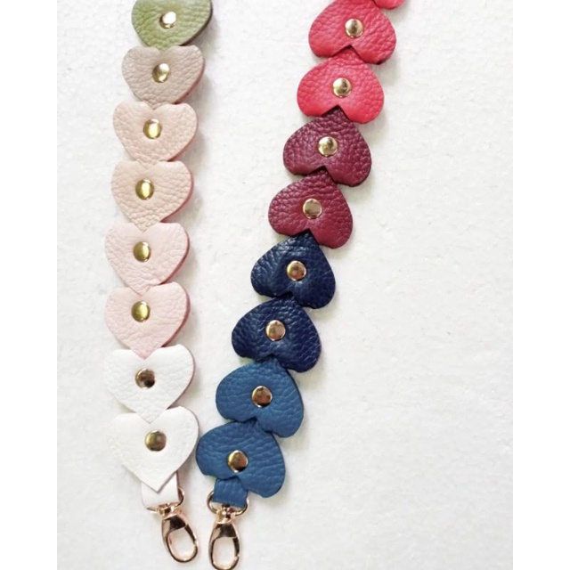 longstrap hati kulit asli / tali tas hati /handle tas kulit asli tali panjang