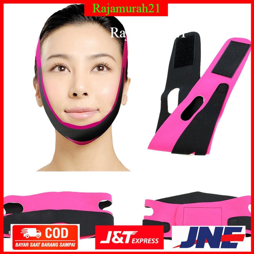 Sabuk Penirus Wajah Face Lift Anti Wrinkle Belt - TZ18 - Black/Pink - OMHRA8KP