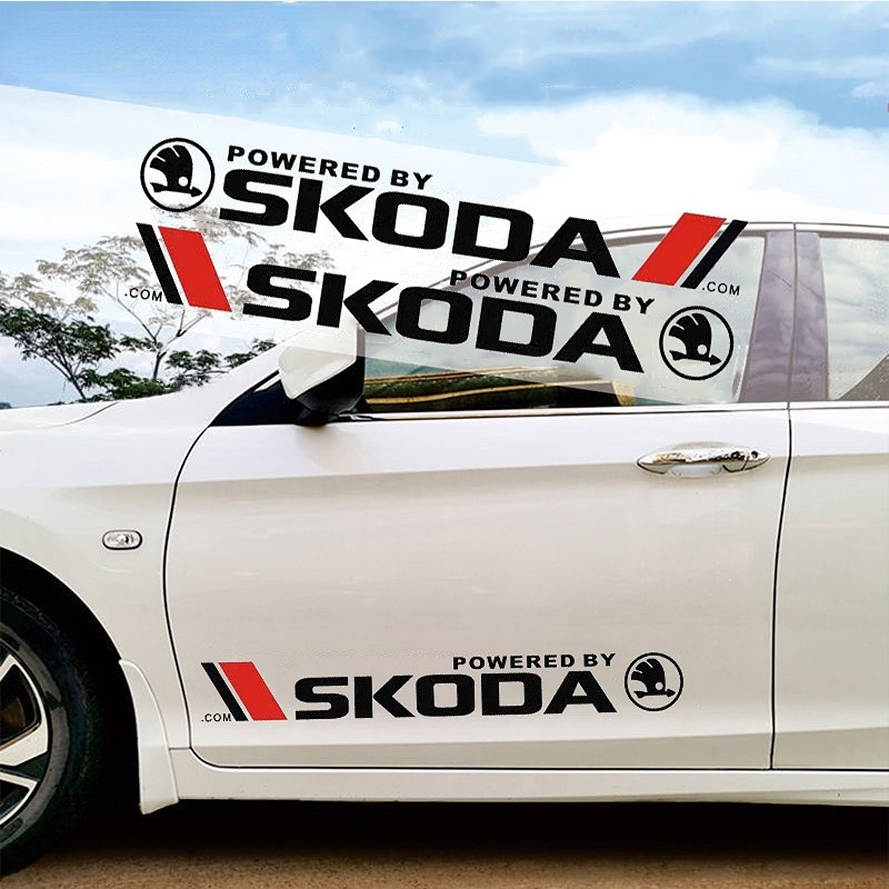 2pcs Stiker Body Rok Samping Pintu Mobil Hias Untuk Skoda Octavia Kodiaq Fabia Rapid Superb A5 A7 RS Kamiq Karoq Aksesoris Eksterior