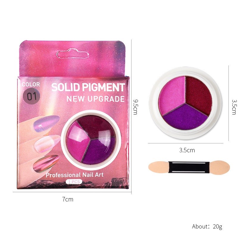 Nail Art Pigment Powder Solid Professional nail art 3in1