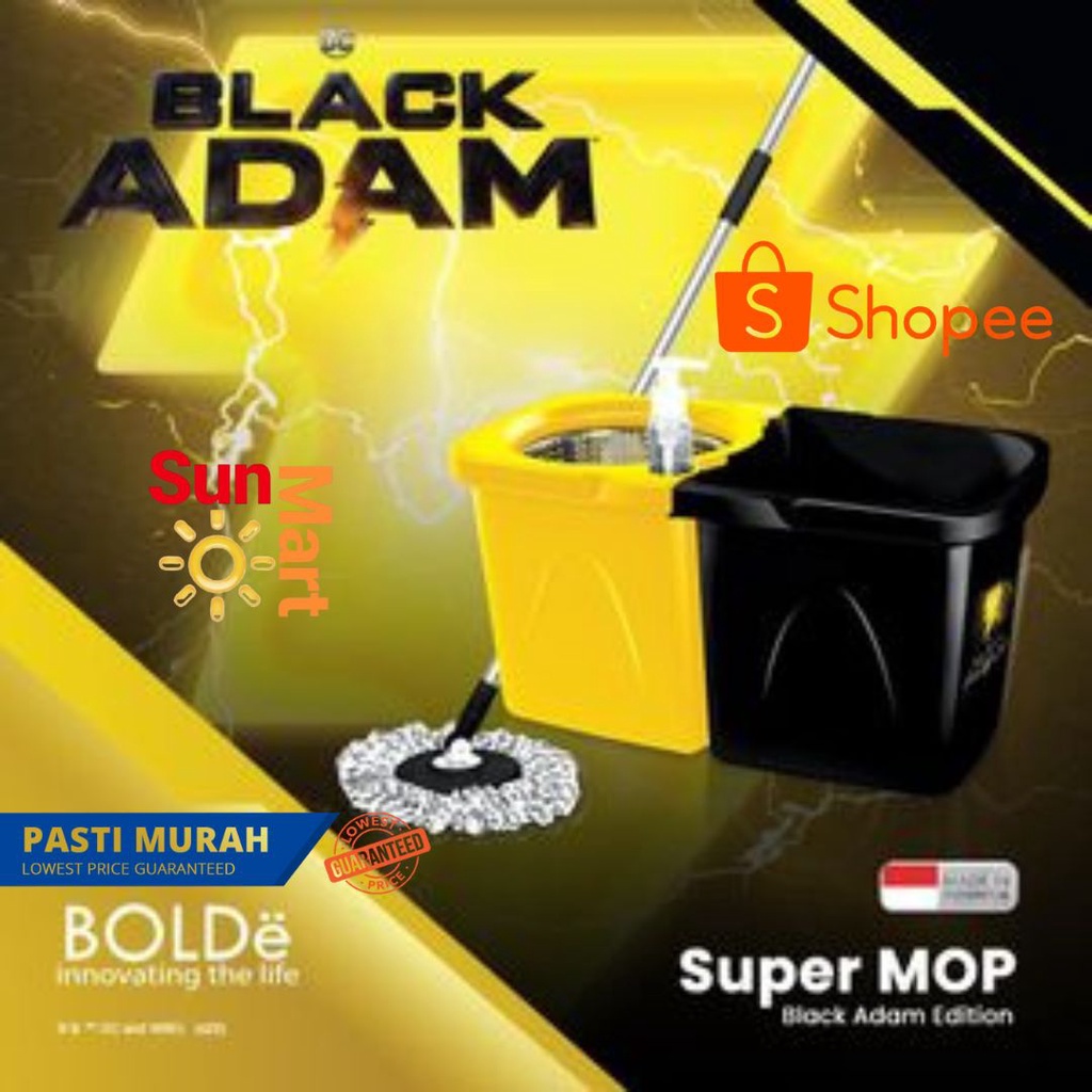 BOLDe Super Mop Alat Pel Pembersih Lantai Double Side BLACK ADAM Edition Pel Mop Rumah