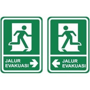 

SIGN RAMBU JALUR EVAKUASI. POSFOR/GLOW IN THE DARK. ACRYLIC 20X30 CM