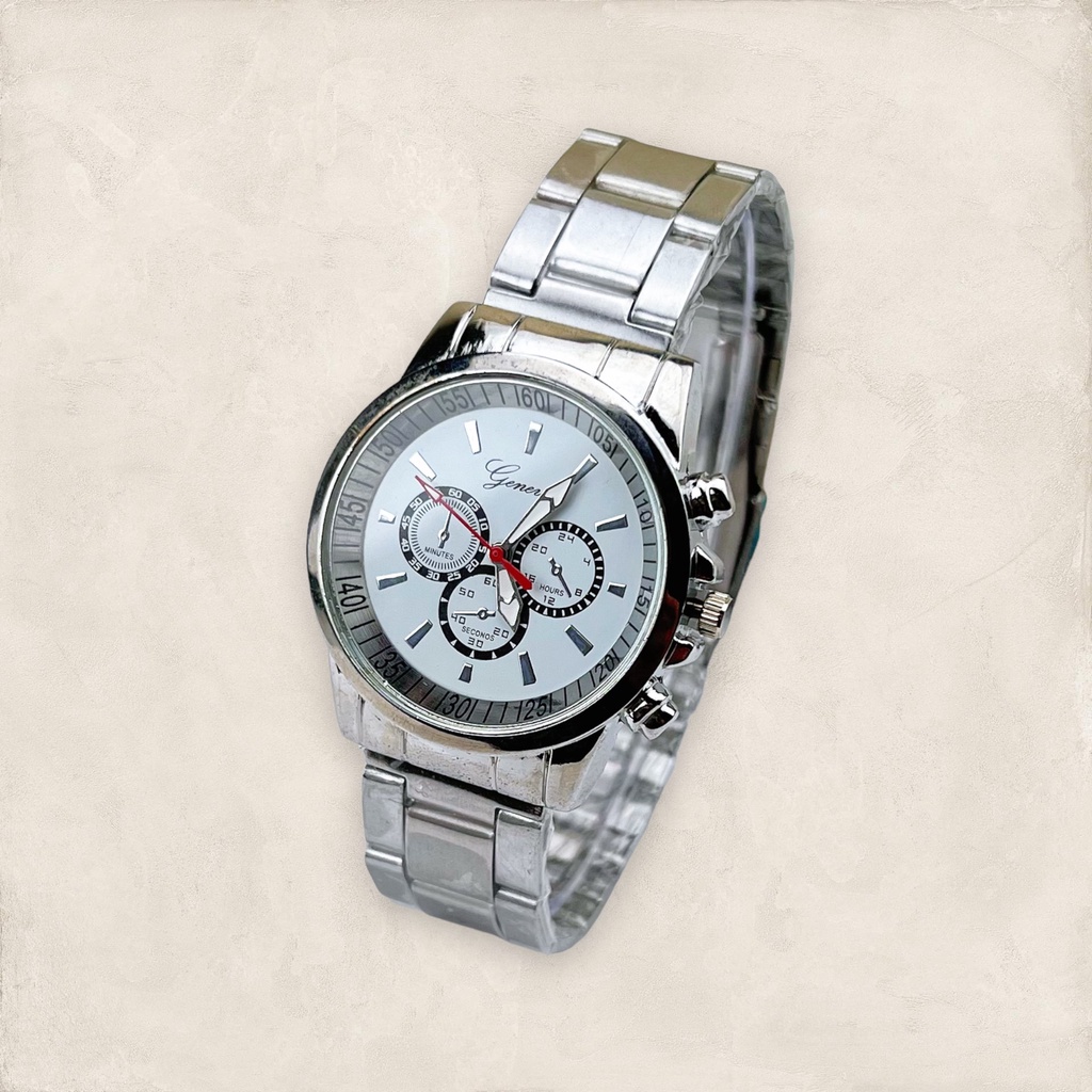 COD✅ Jam Tangan Rantai Wanita Sport Chrono Rariasi Stainless Steel Fashion Analog Quartz Watch   S1258