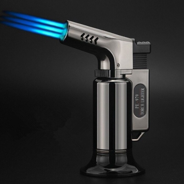 

Jual Korek Api Mini Gas Butane Turbo Torch Jet 3 Flame Windproof - Black Berkualitas