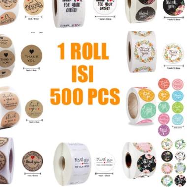 

ぇ Label Stiker Dekorasi Segel Kemasan Packaging / Stiker Roll Isi 500 Pcs ド