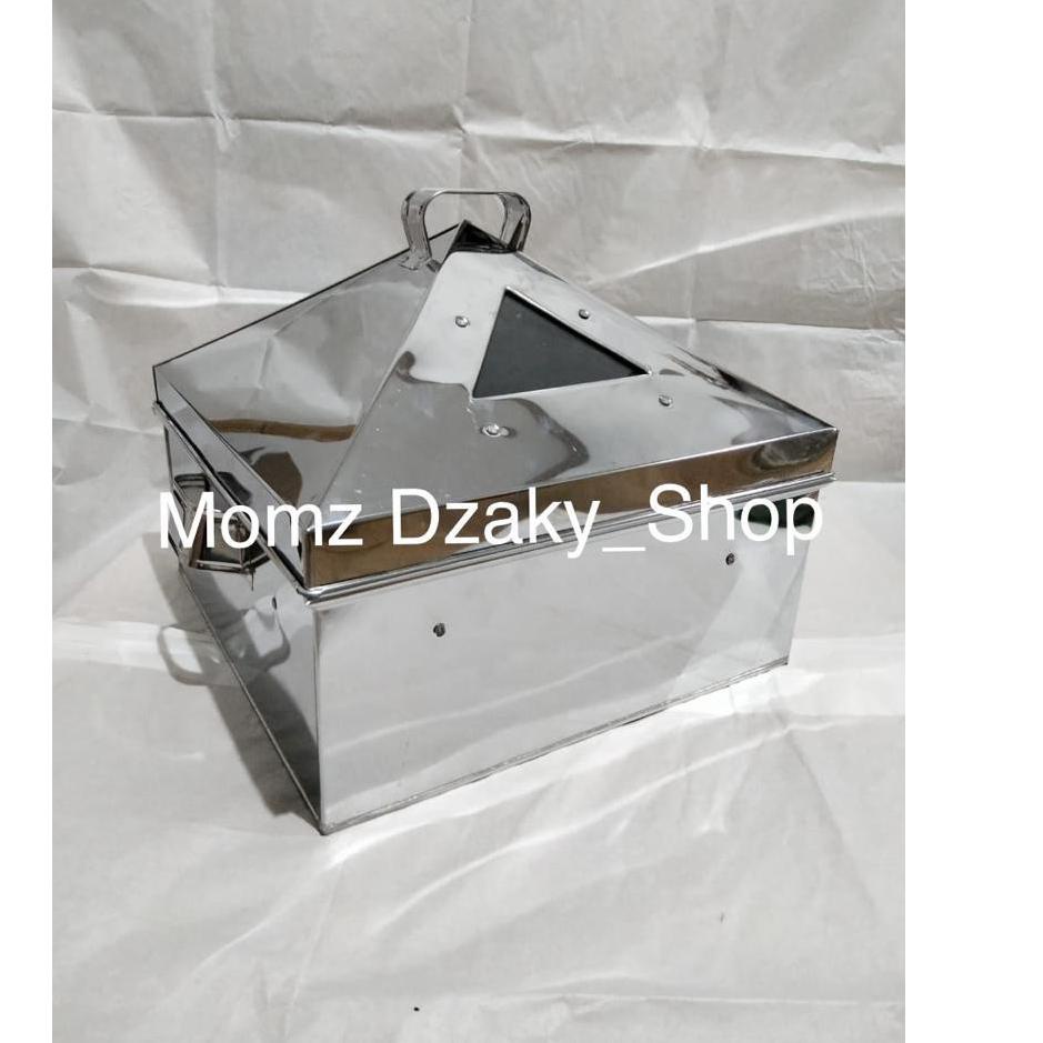 Paling Berkualitas Kalakat Kukusan Kotak 30 cm Panci Kukus Stainles Bonus Loyang Packing Kardus Dan 