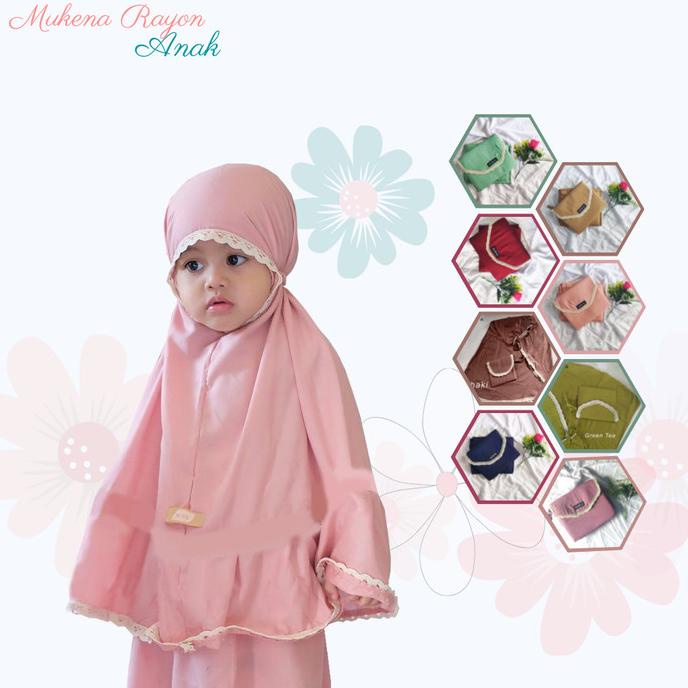 Mukena Anak 2 - 3 Tahun Bahan Katun Rayon - Mukenah Anak 2Th Polos
