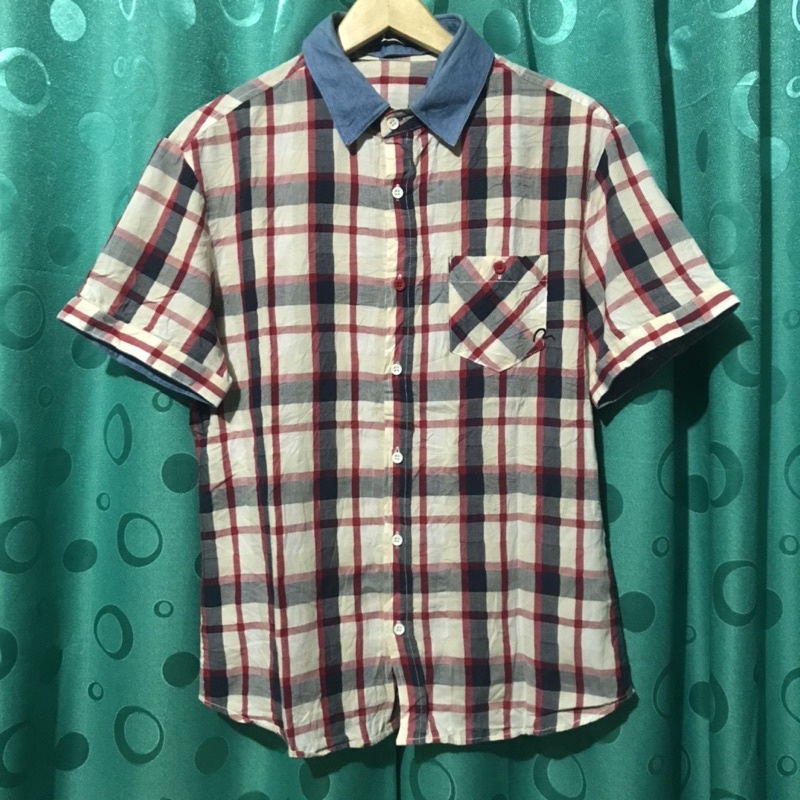 kemeja flanel evisu short sleeve second