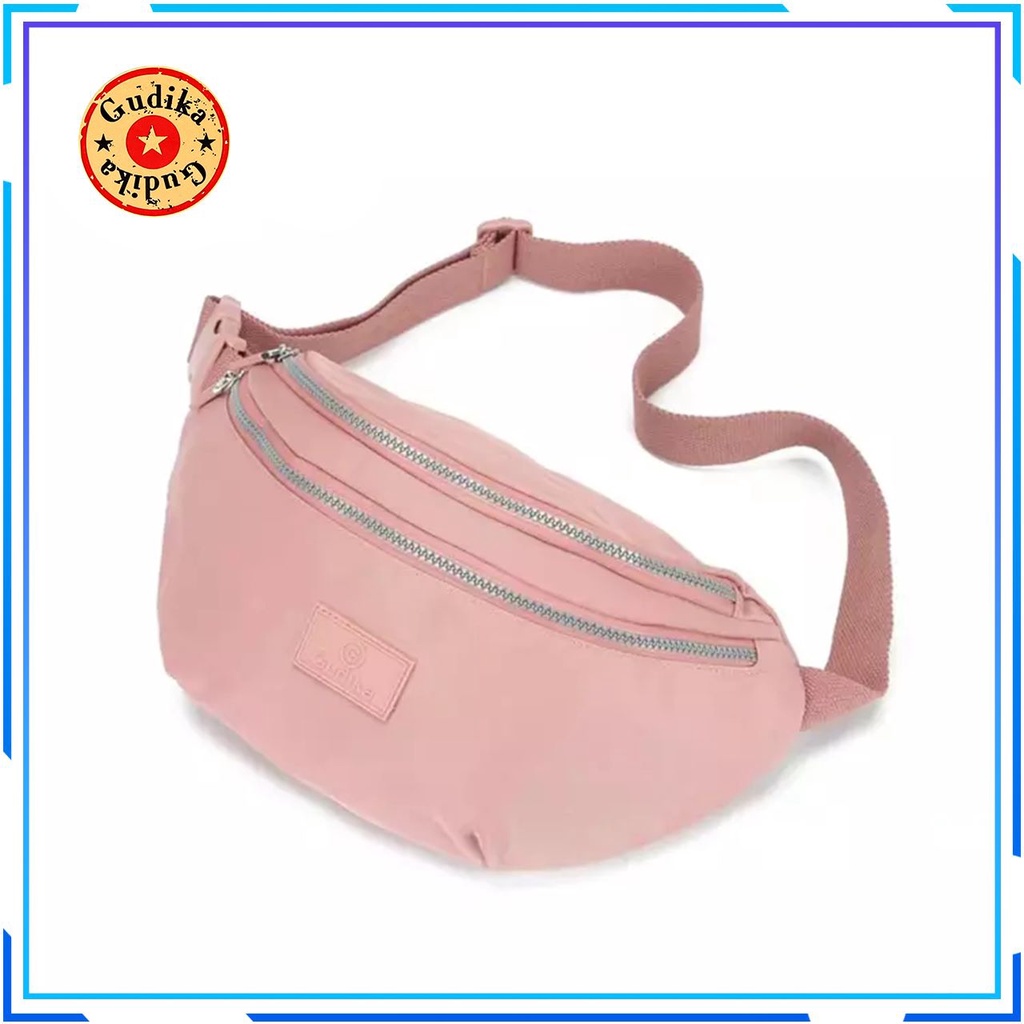 GUDIKA 5154 - Tas Waistbag Wanita Kekinian Import Original Terbaru Bahan Nilon Waterproof Anti Air Sling Bag Premium Korea bisa muat banyak barang banyak slot kocek terlaris - tas wanita - tas cewek - tas kerja - tas pinggang - gudika bag - tas gudika