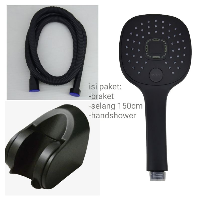 PAKET HEMAT HAND SHOWER+BRACKET+SELANG 150CM