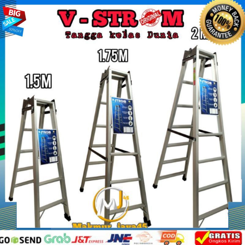 TANGGA LIPAT ✅ TANGGA GRAND ALUMUNIUM 2 METER / 1,75 METER / 1,5 METER / 1 METER  ALUMUNIUM JUMBO