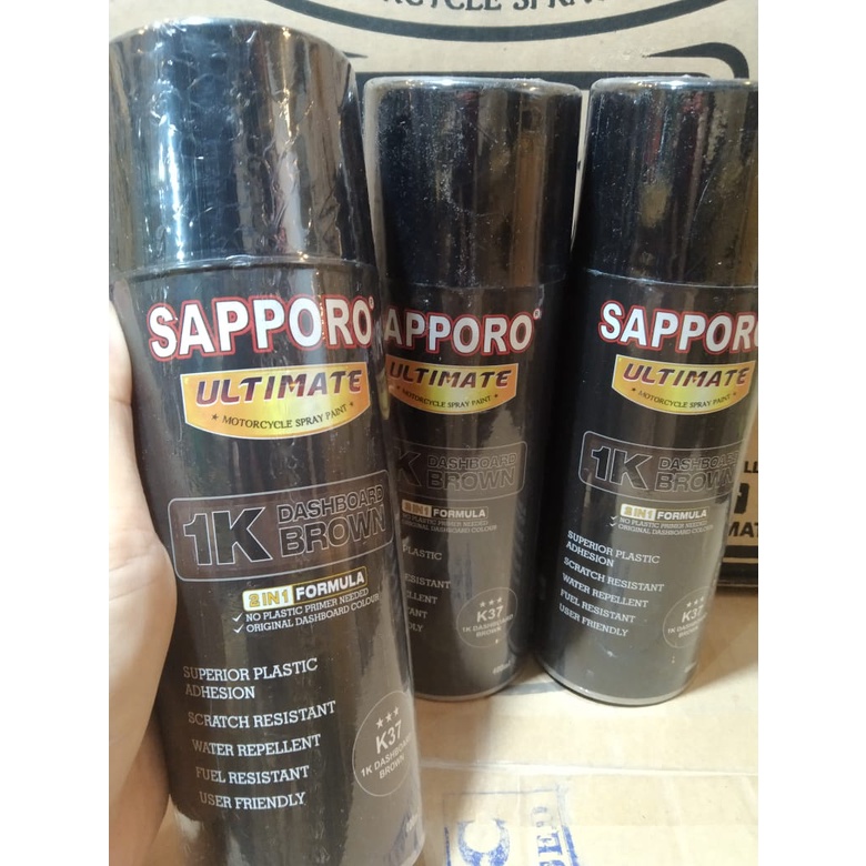 cat spray pilok pilox cat semprot sapporo ultimate saporo ultimate k37 1K Dashboard brown dashbor cokelat coklat50 400ml cat bodi kasar motor mobil