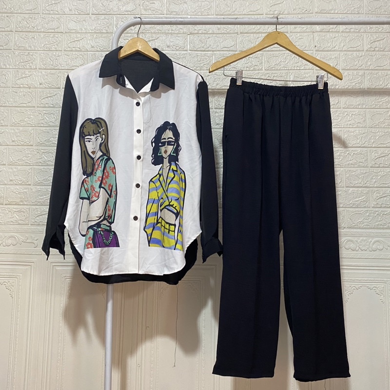 ONE SET CRINKLE SUBLIM PRINT JUMBO GAMBAR PEDRO SETCEL CHLOE BIGSIZE KANCING BUSUI FULL KARET MODELLANO