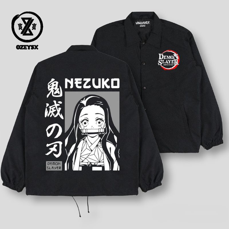 Jaket Coach Anime Japan Nezuko Dewasa Pria Wanita / Coach jaket Nezuko Parasut Premium kekinian