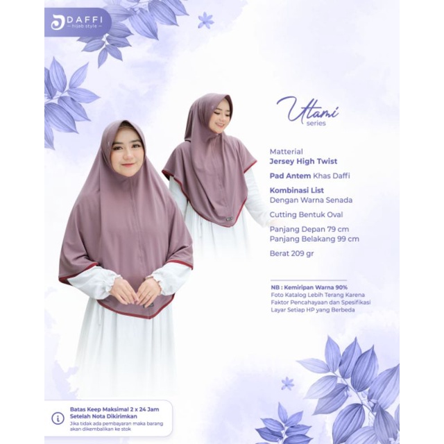 Hijab Daffi Utami Series hijab instan jilbab instan kekinian berkualitas ORI Daffi