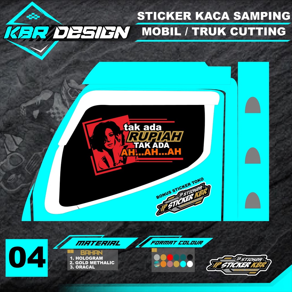 STIKER CUTTING KACA TRUCK/ MOBIL (COD) STIKER CUTTING KACA TRUCK VARIASI TERBARU KBR DESIGN K-04
