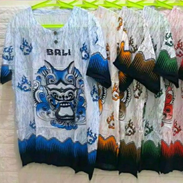 kaos barong cowok cewek baju barong baju bali barong warna size XL besar bahan rayon super lembut dan adem